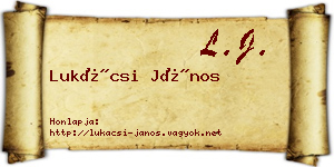 Lukácsi János névjegykártya